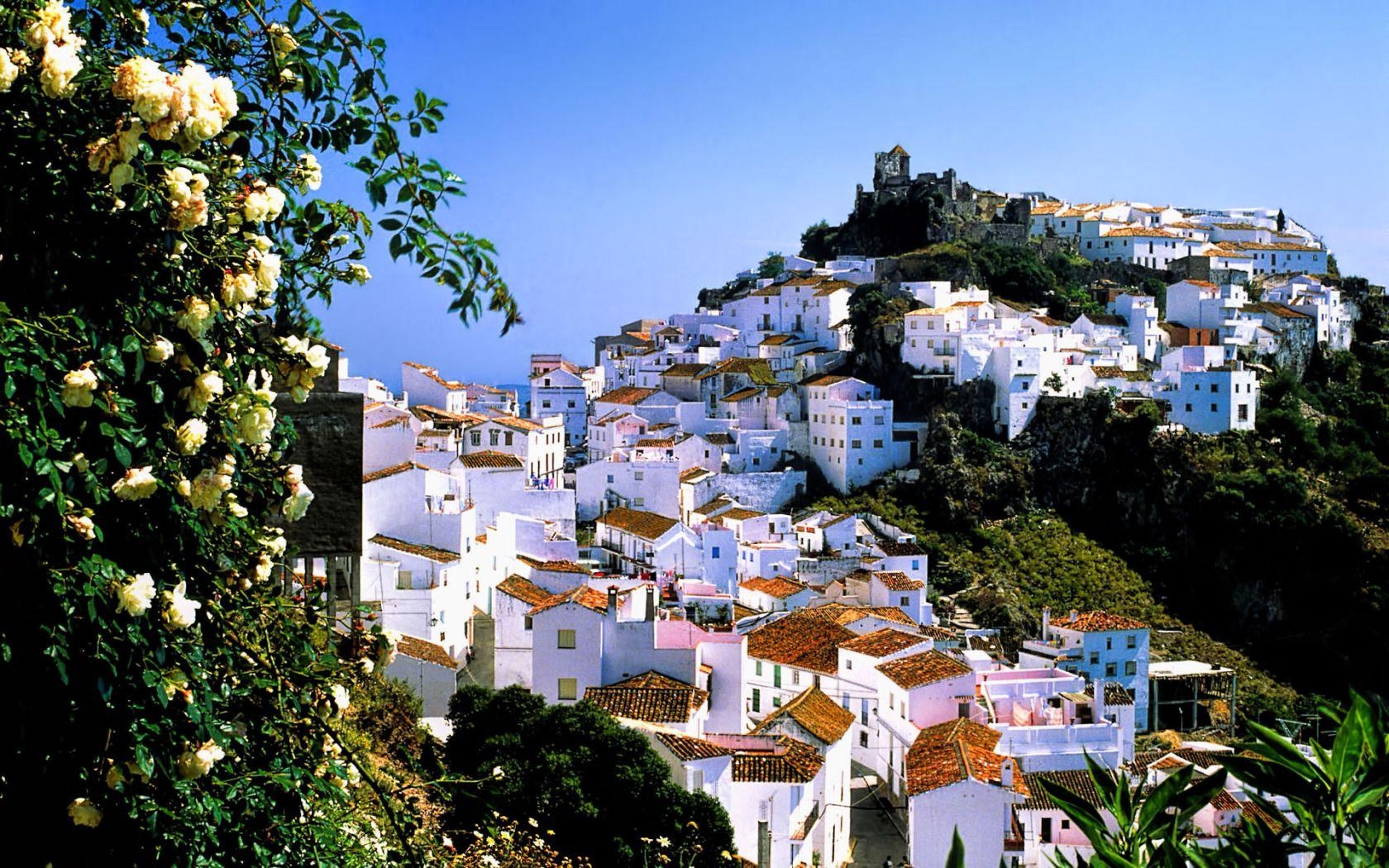 Casares, Málaga, Andalusien, Südspanien, Dorf, 1680x1050 HD Desktop