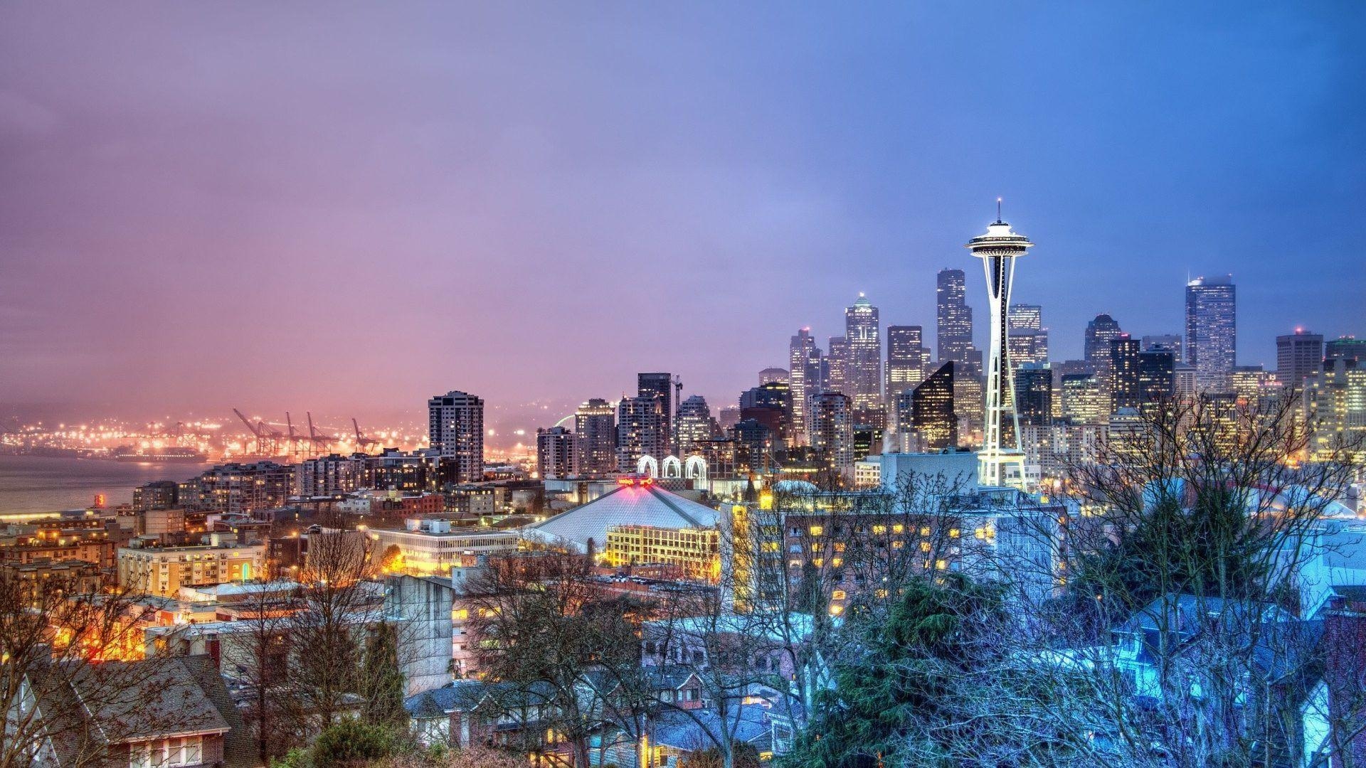 Seattle Skyline, Regen, Reisen, Washington, Stadt, 1920x1080 Full HD Desktop