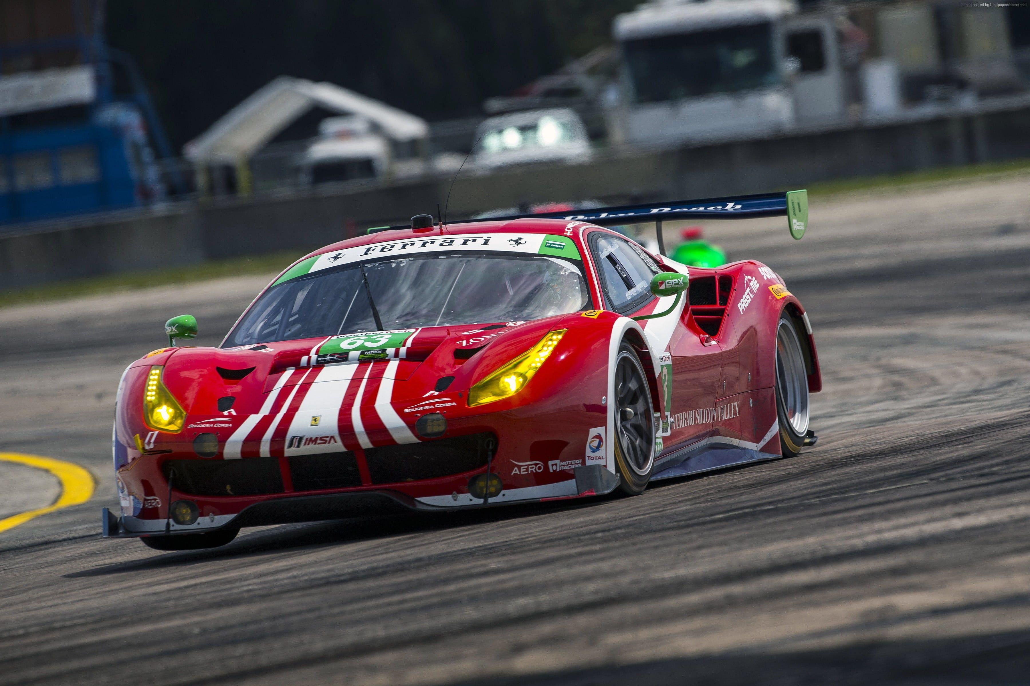 Roter Ferrari, Rennwagen, Rennstrecke, HD, Motorsport, 3600x2400 4K Desktop