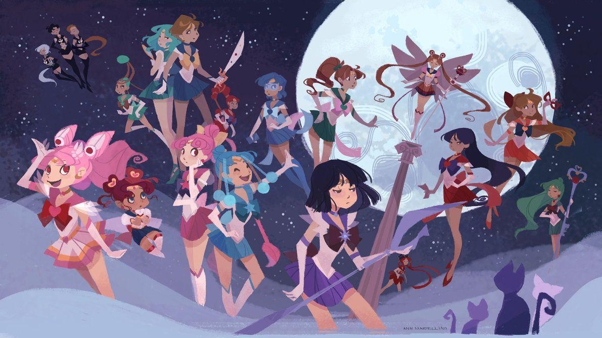 Sailor Moon, Anime, Soldaten, Charakter, Gruppe, 1200x670 HD Desktop