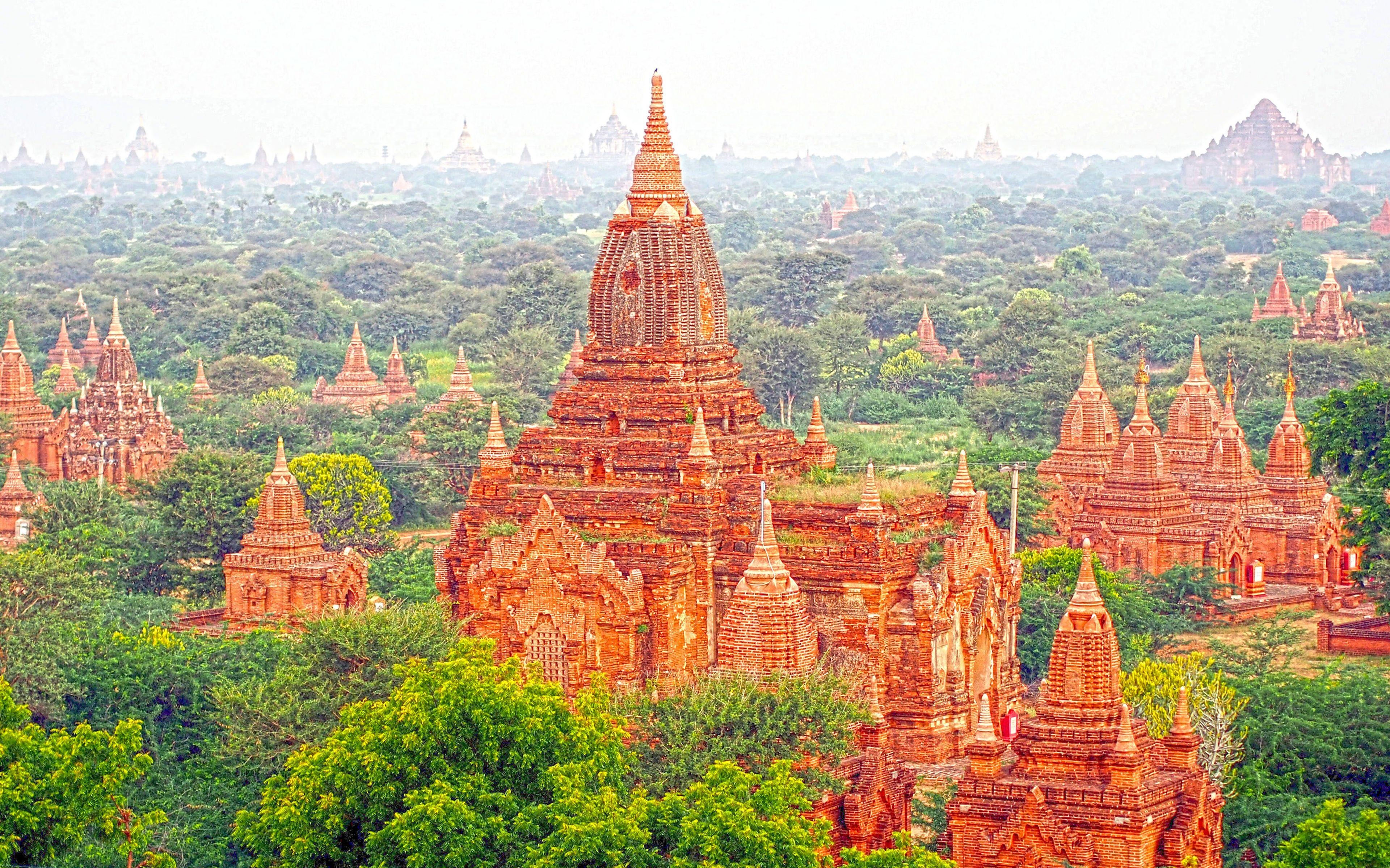 Bagan, 4K, Myanmar, Tempel, Antike Stadt, 3840x2400 4K Desktop