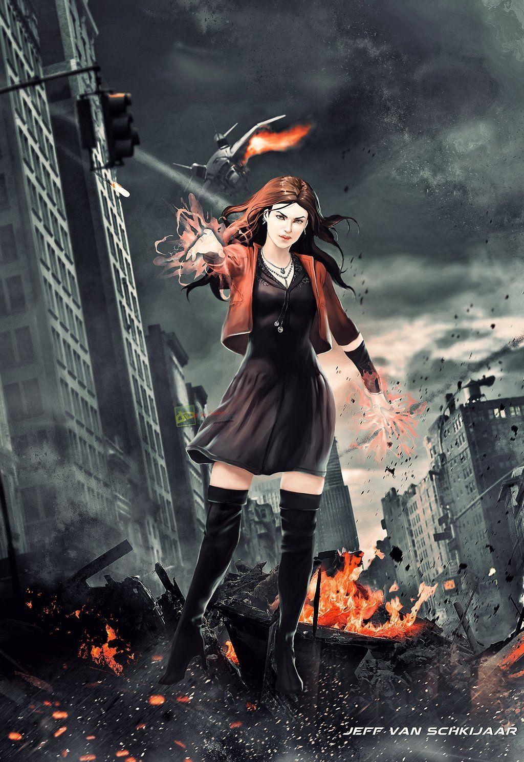 Wanda Maximoff, Marvel, Scarlet Witch, Magie, Wandbild, 1030x1490 HD Handy