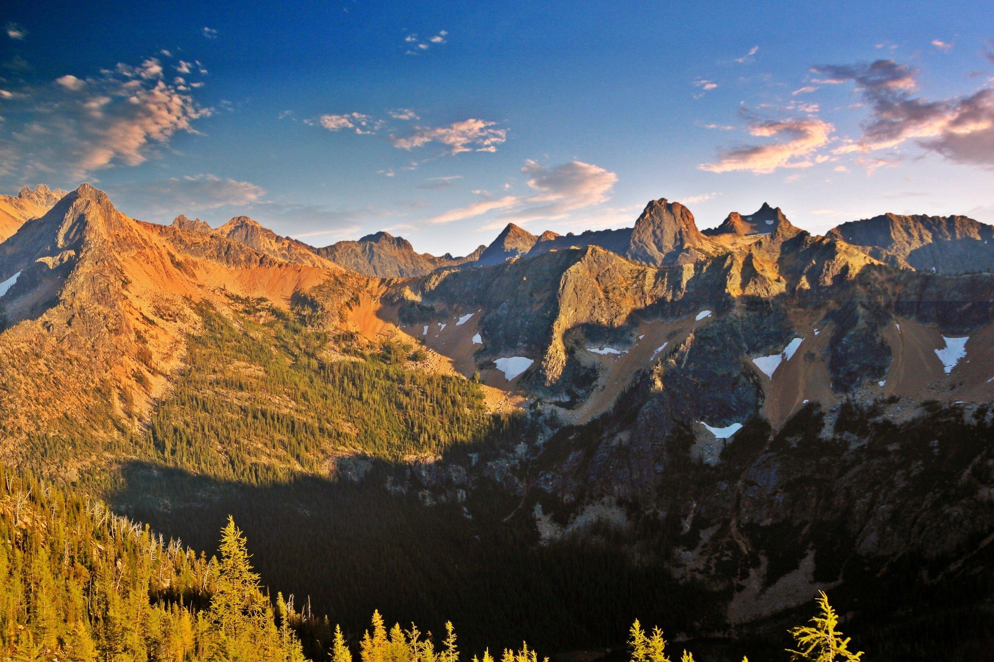 Sonnenuntergang, Berge, Wolken, Landschaft, Natur, Schnee, 3200x2140 HD Desktop