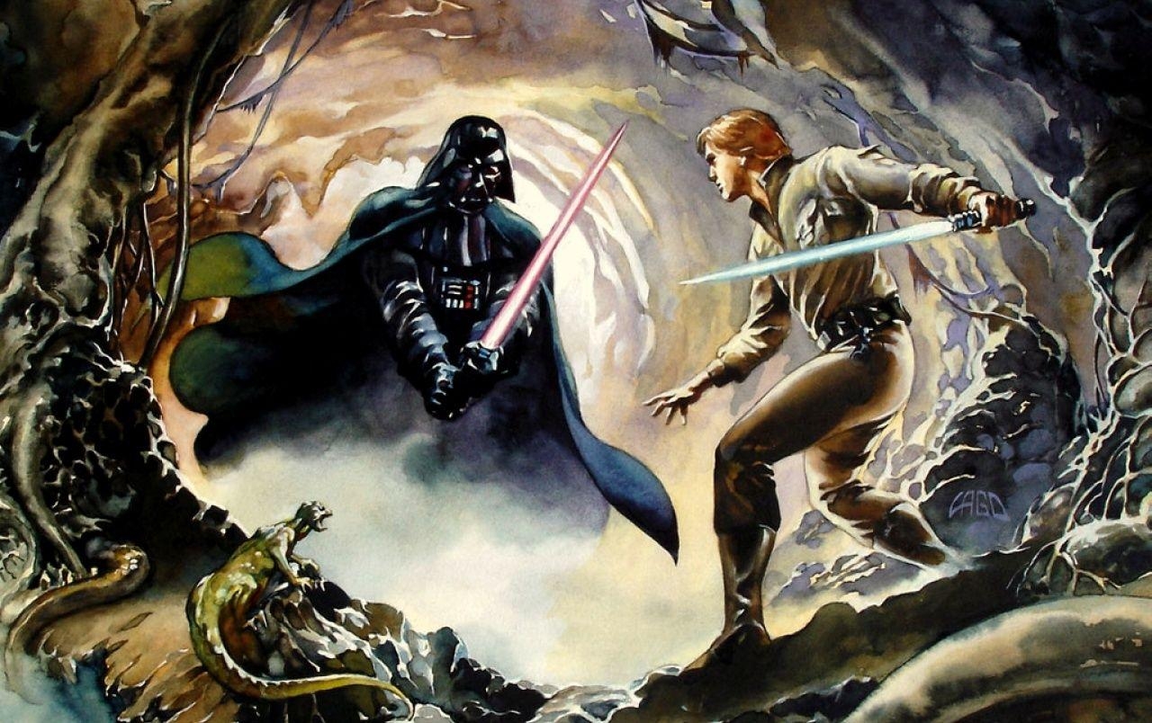 Luke Skywalker, Darth Vader, Star Wars, Duell, Jedi, 1280x810 HD Desktop