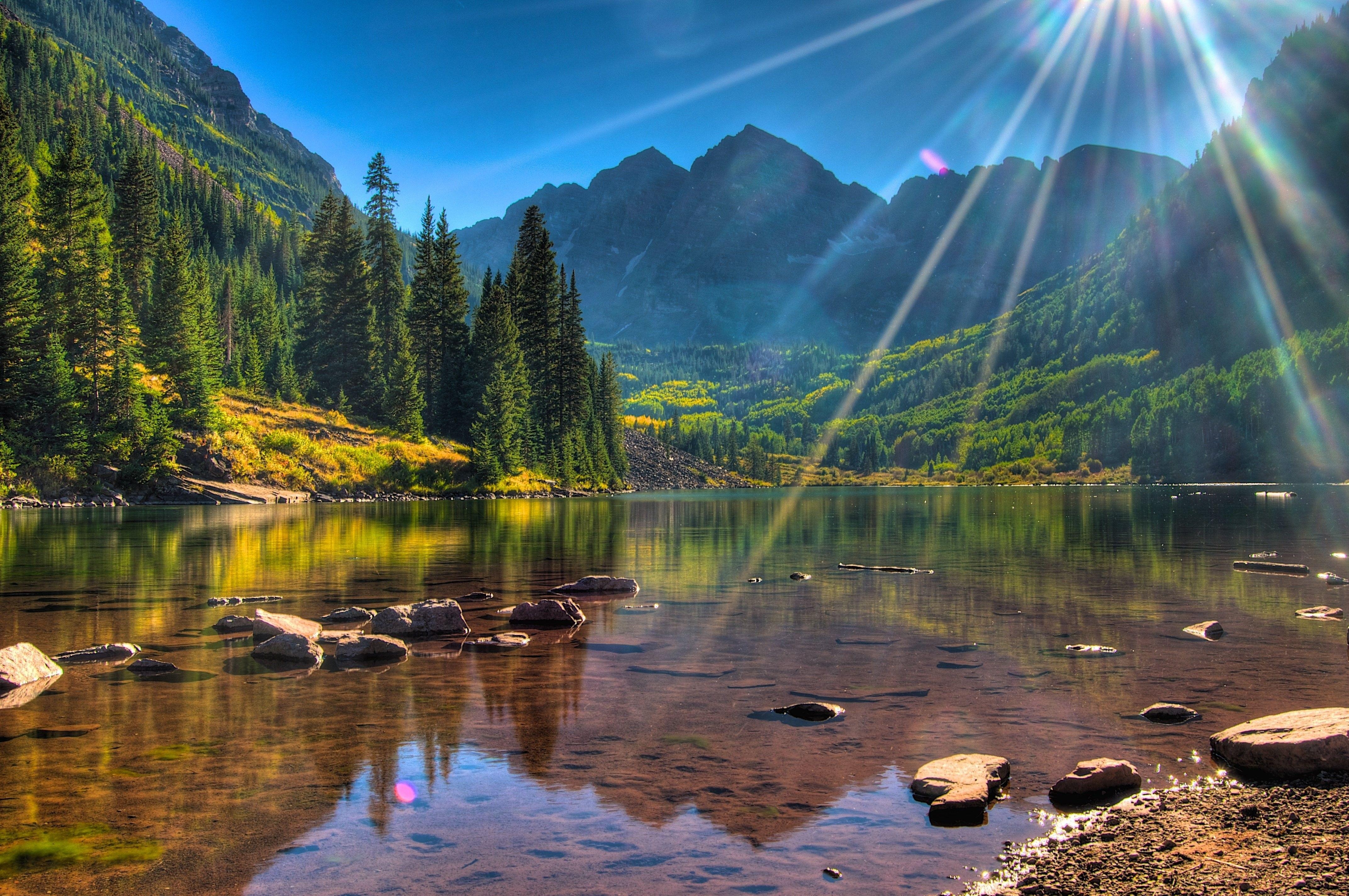 Seen, USA, Maroon Bells, Colorado, Berglandschaft, 4290x2850 4K Desktop