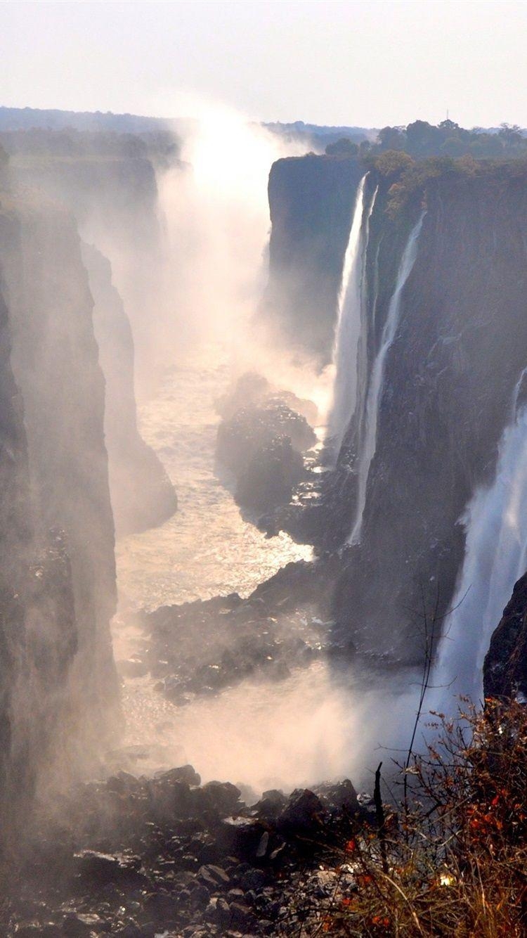 Viktoriafälle, Sambia, Herbst, Nebel, Natur, 750x1340 HD Handy