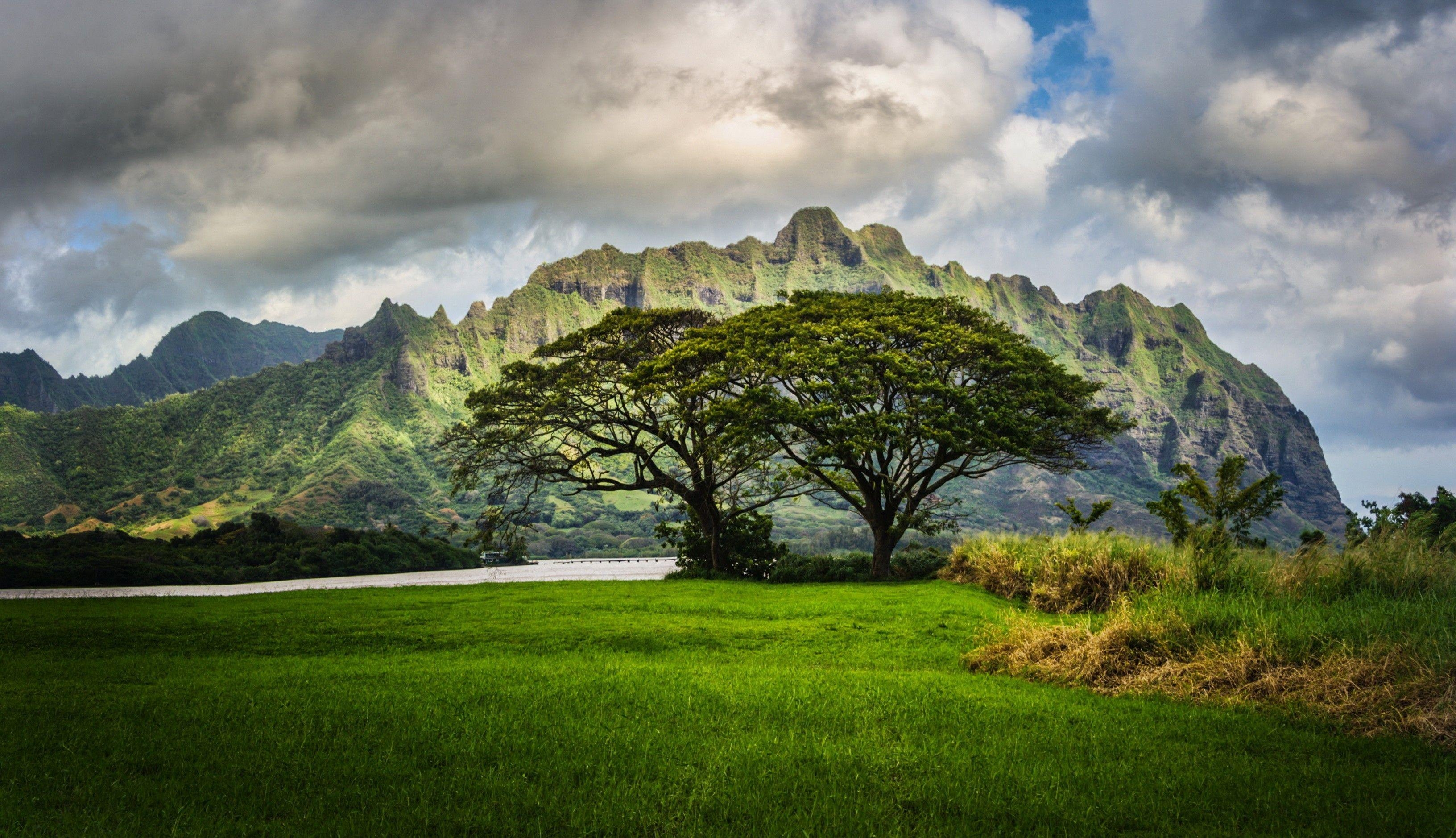 Hawaii, Landschaft, Natur, Berge, Wolken, 3270x1880 HD Desktop