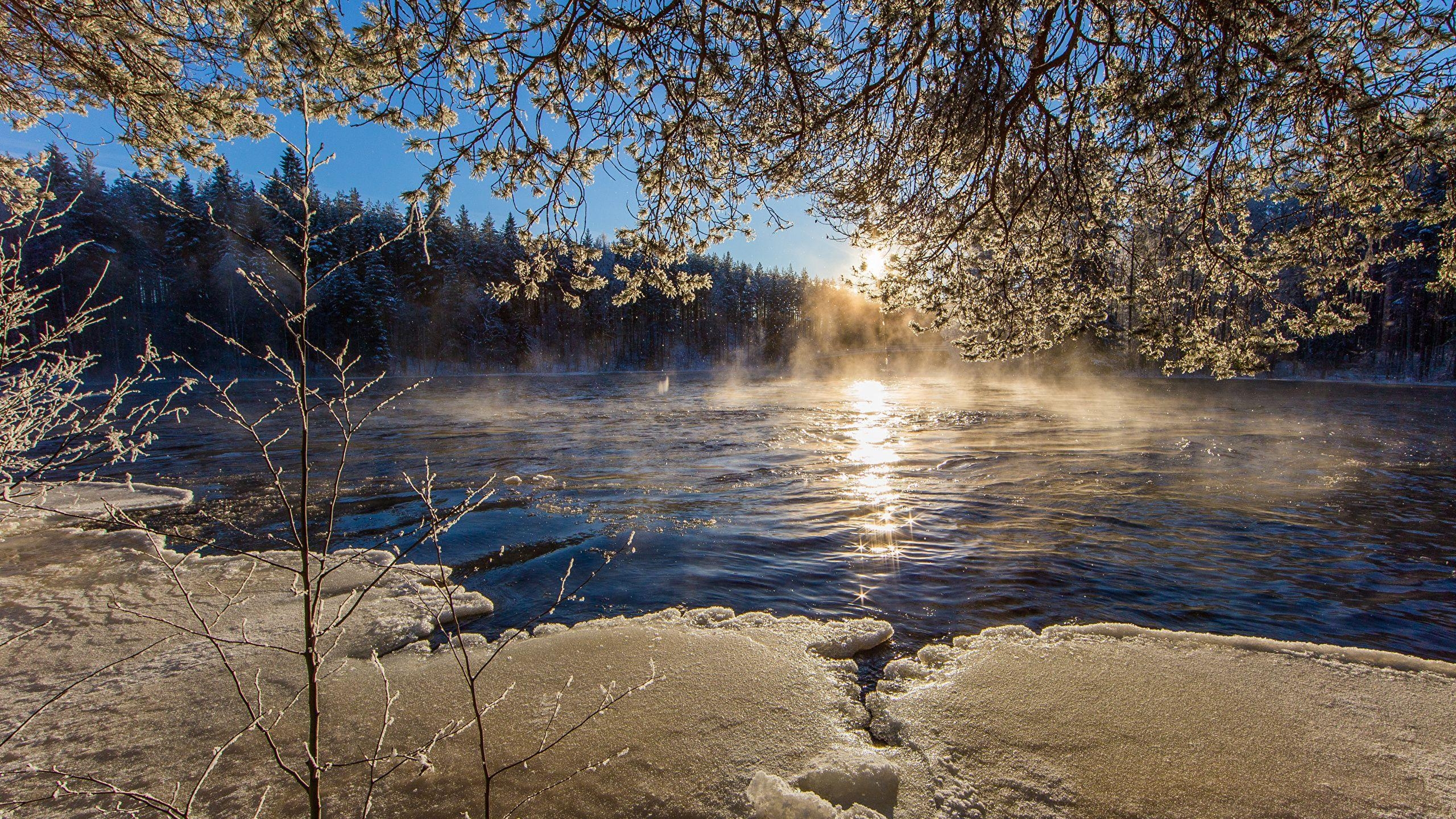 Finnland, Eis, Natur, Flüsse, Winter, 2560x1440 HD Desktop