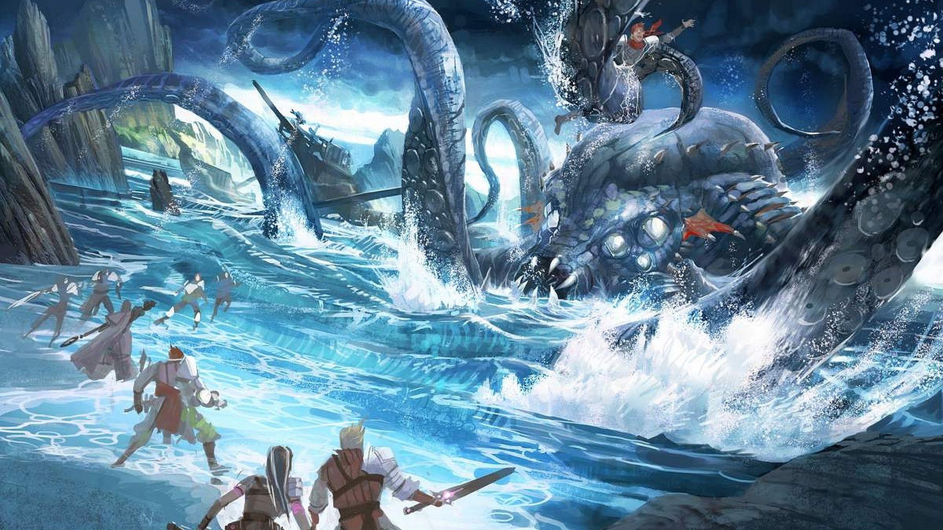 Kraken, HD, Meereswelt, Hintergrund, Tentakel, 1920x1080 Full HD Desktop