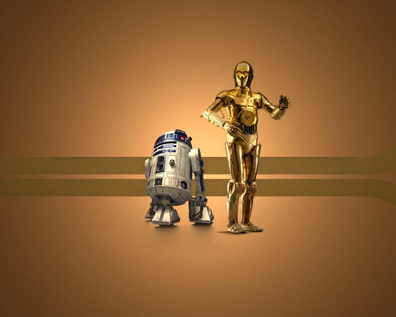 C-3PO, R2-D2, Star Wars, Sci-Fi, Freunde, 1280x1030 HD Desktop