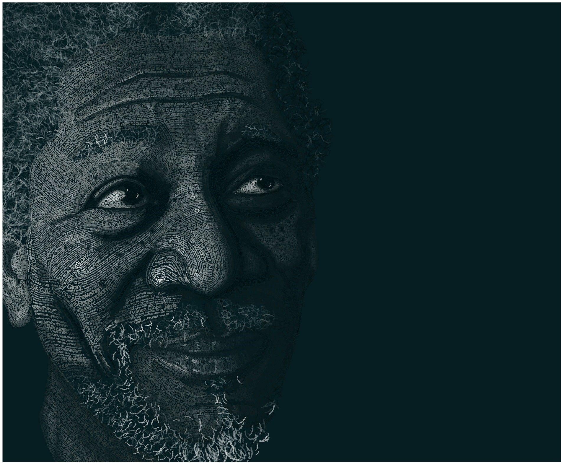 Morgan Freeman, Filme, Typografie, Hintergrund, Schauspieler, 1900x1590 HD Desktop