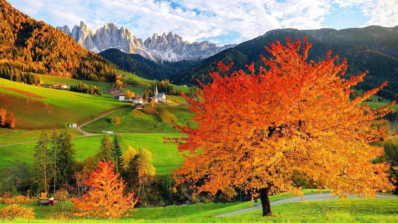 Bulgarien, Herbst, Brücke, Gebirgsblick, Natur, 1370x770 HD Desktop