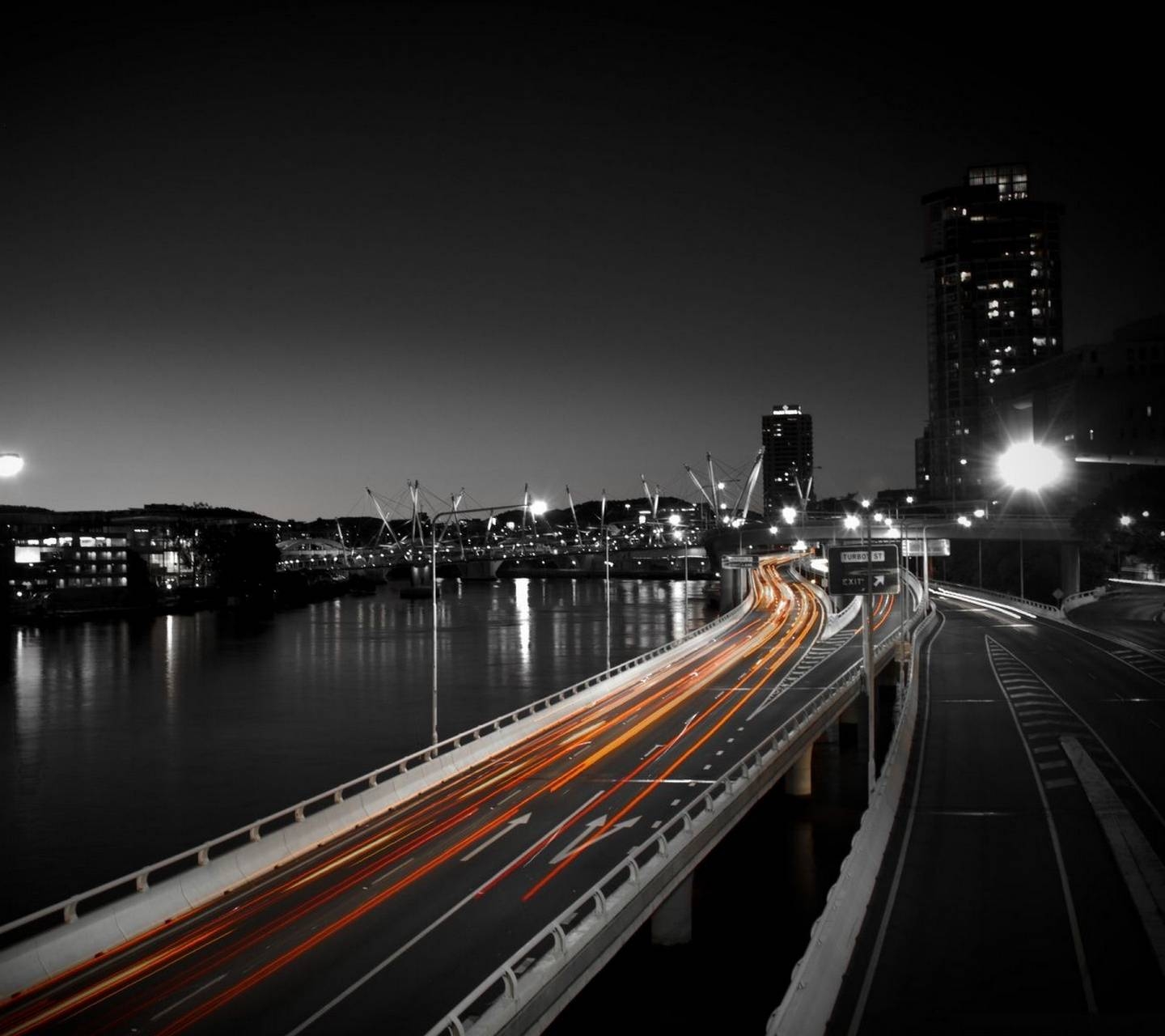 Nacht Autobahn, Straße, Beleuchtung, Reisefotografie, Nachtaufnahme, 1440x1280 HD Desktop