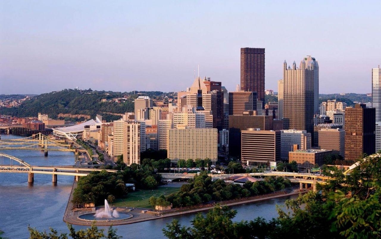 Pittsburgh, Pennsylvania, Skyline, Stadt, Brücken, 1280x810 HD Desktop