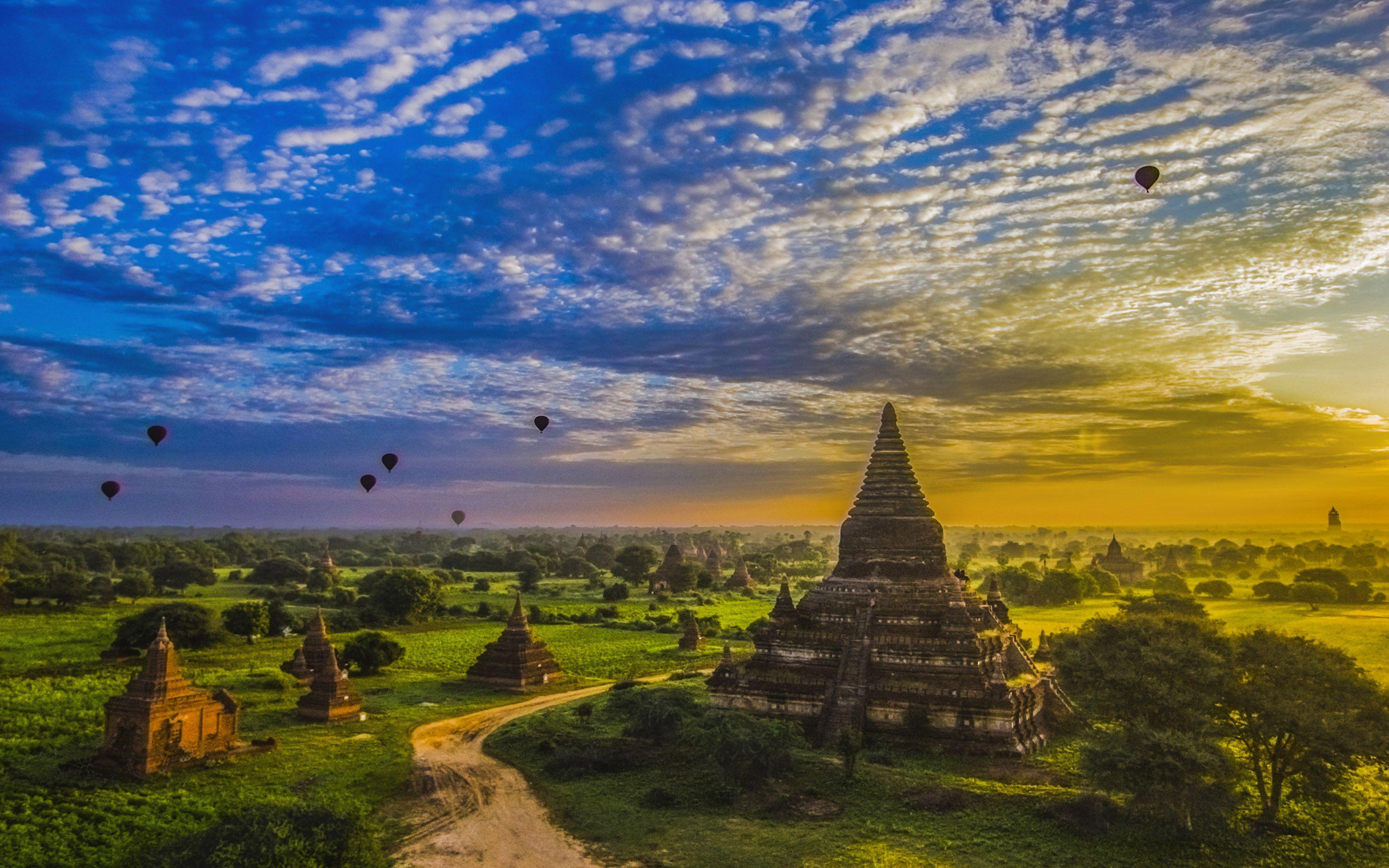 Bagan, Antike Stadt, Mandalay, Myanmar, Geschichte, 3840x2400 4K Desktop