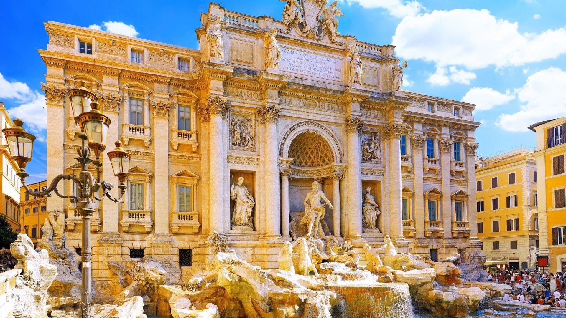 Trevi-Brunnen, Rom, Italien, Sehenswürdigkeit, Reise, 1920x1080 Full HD Desktop