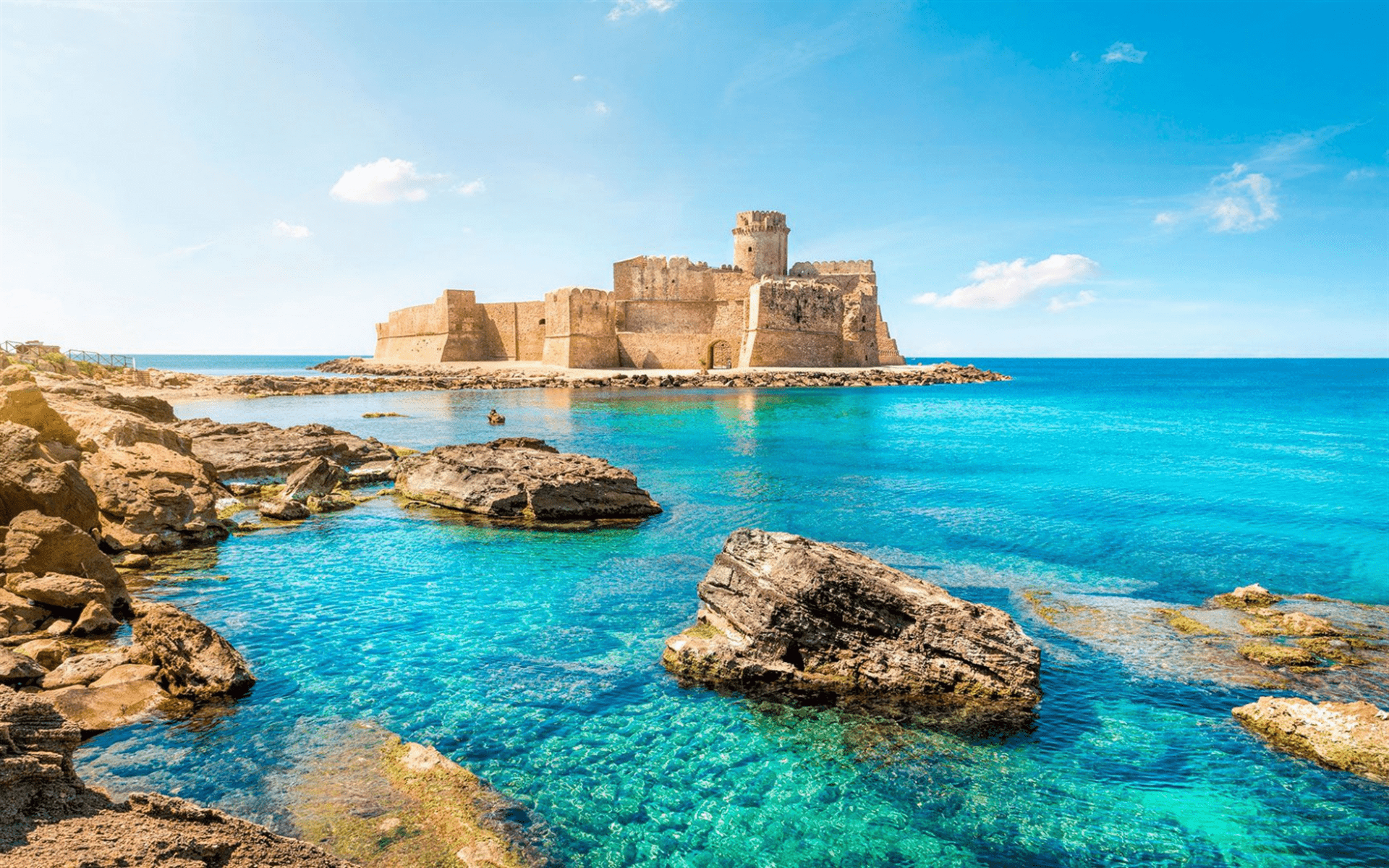 Ionisches Meer, Le Castella, Sommer, Kalabrien, Italien, 1920x1200 HD Desktop