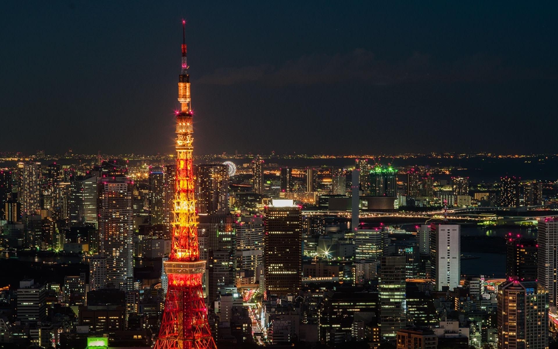 Tokyo Tower, Licht, HD, Neueste, Hintergrund, 1920x1200 HD Desktop