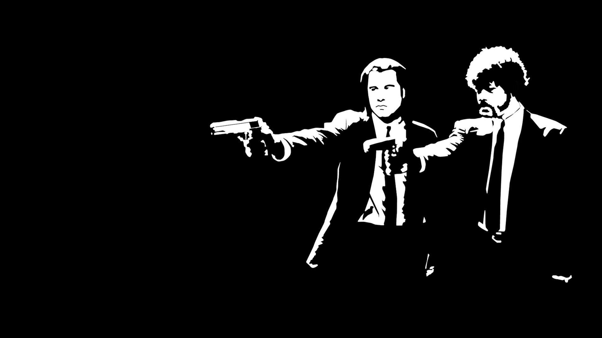 Pulp Fiction, Schwarzweiß, HD, Wallpaper, Kult, 1920x1080 Full HD Desktop