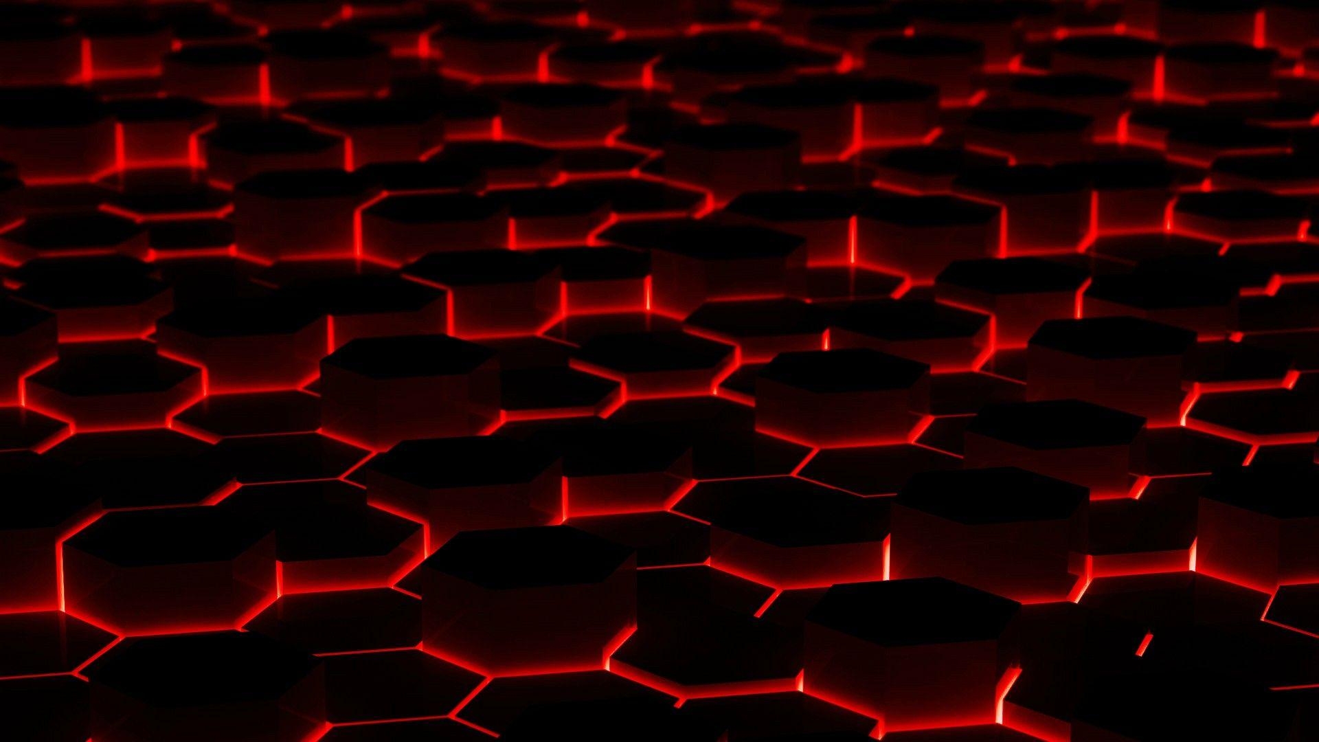 Glühend rot, Wabenmuster, hochwertige Grafik, abstrakt, Hintergrund, 1920x1080 Full HD Desktop