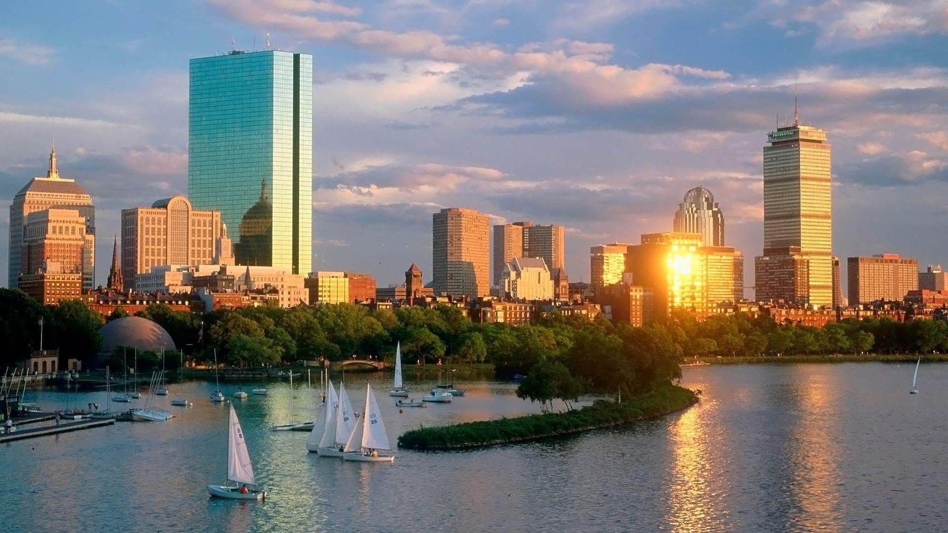 Boston, Panorama, Gebäude, Blick, Perspektive, 1920x1080 Full HD Desktop