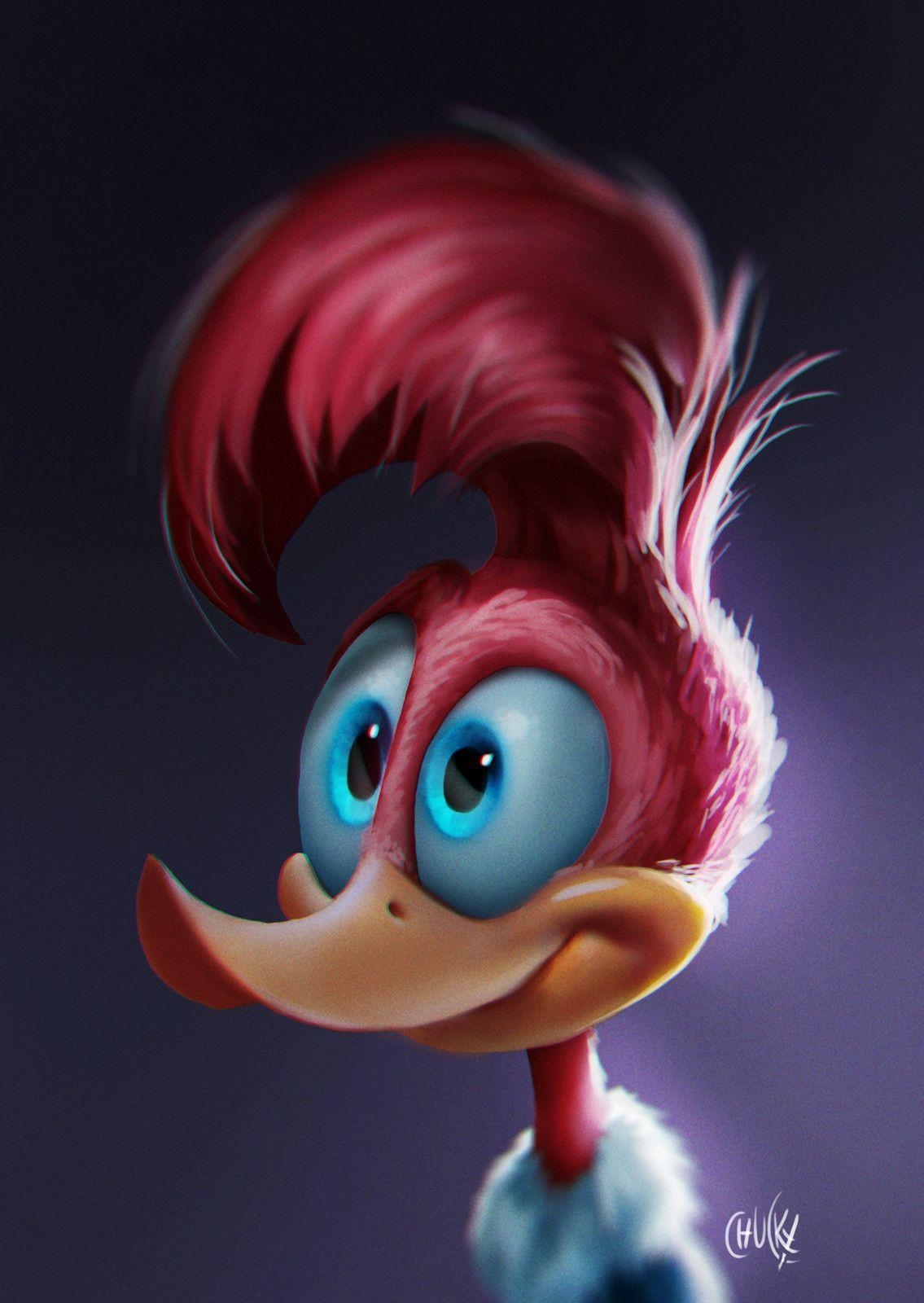 Woody Woodpecker, Speedpaint, Studie, Cartoon, Kunst, 1140x1600 HD Handy