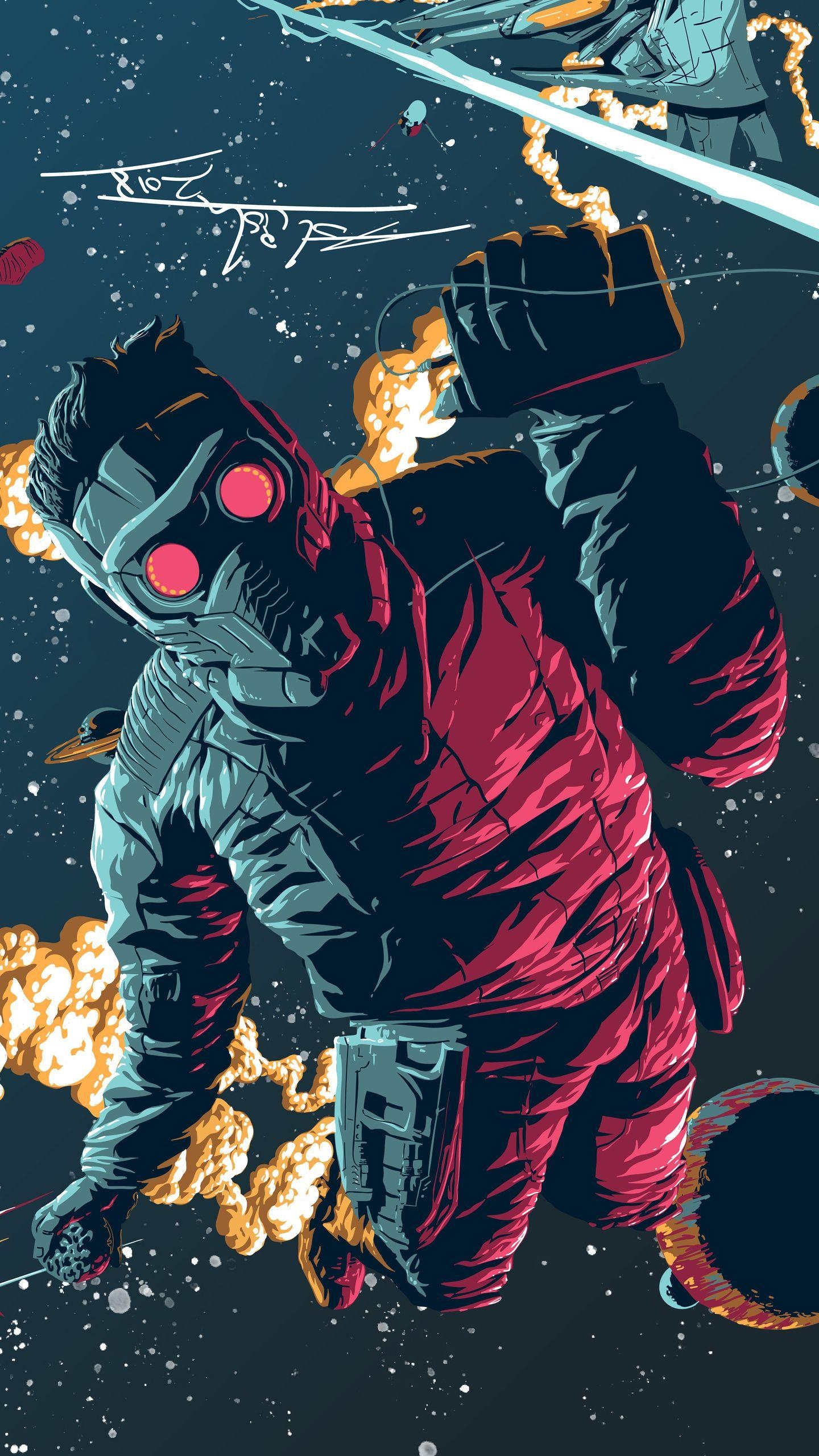 Star-Lord, 4K, Kunstwerk, Filme, Guardians, 1440x2560 HD Handy