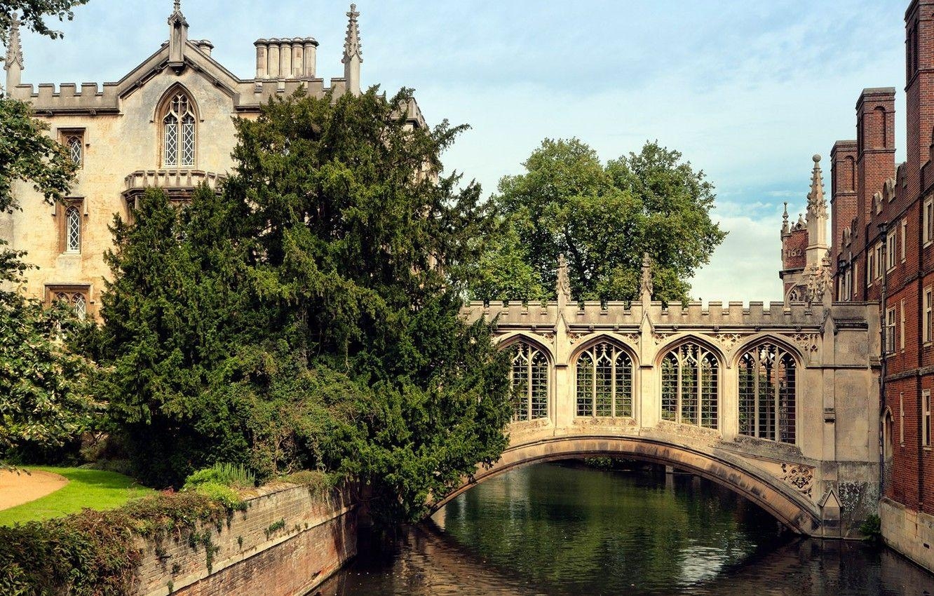 Cambridge, Seufzerbrücke, St. Johns College, England, Universität, 1340x850 HD Desktop