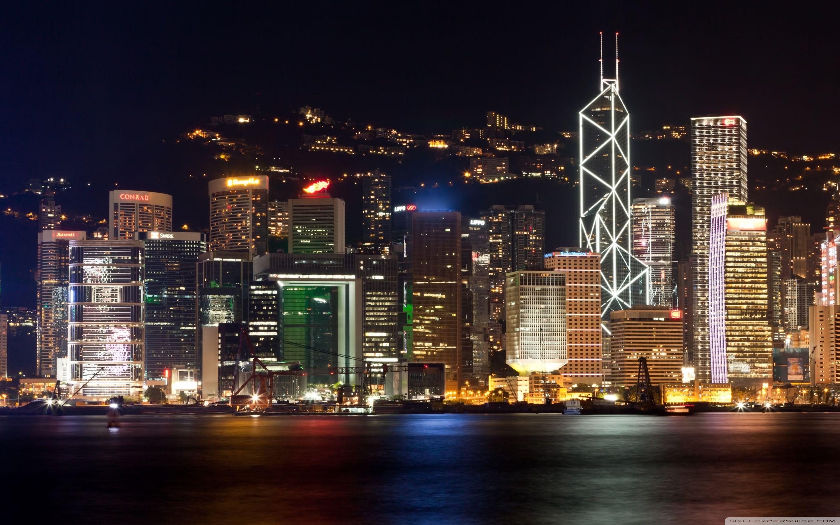 Hongkong, Lichter, 4K HD, Ultra HD, TV, 2880x1800 HD Desktop