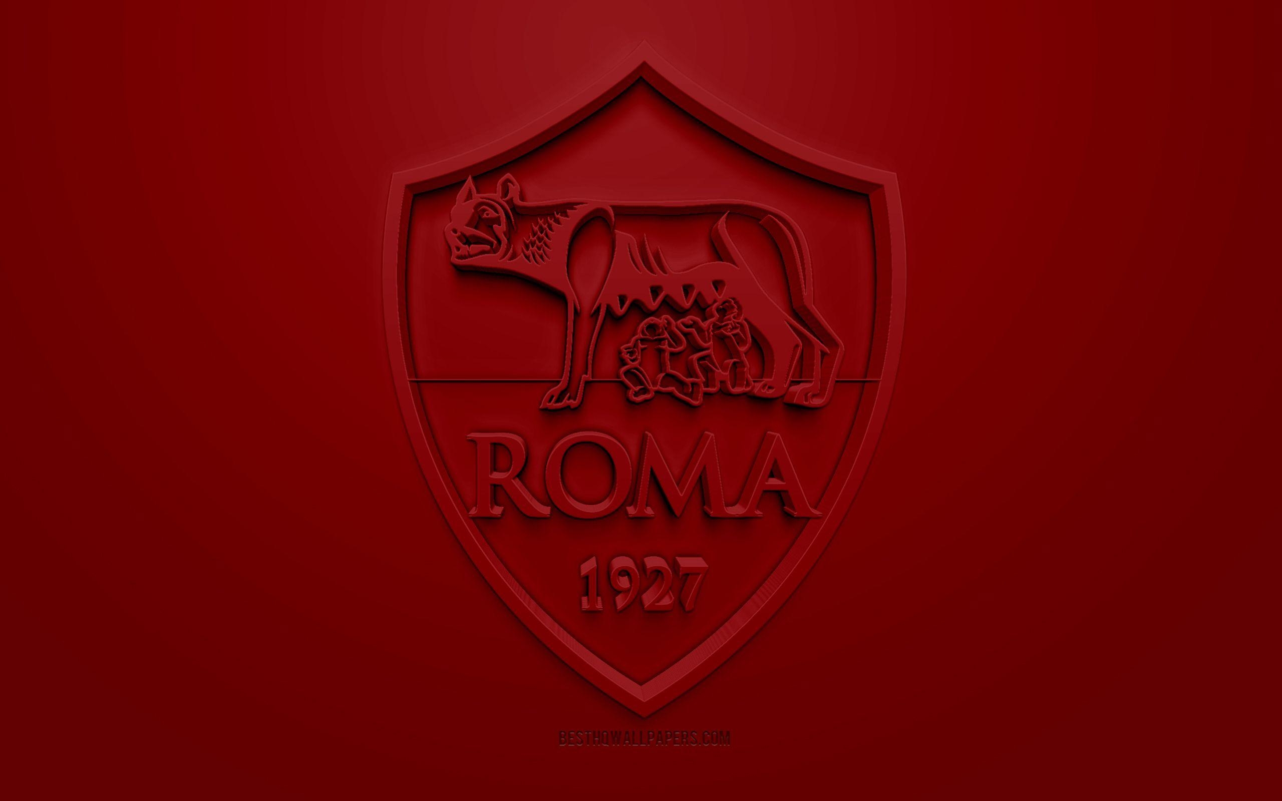 AS Roma, Kreativ, 3D, Rot, Logo, 2560x1600 HD Desktop