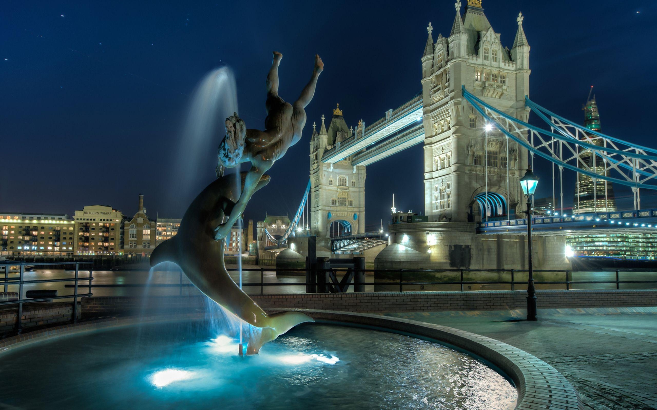 Tower Bridge, HD, Hintergrundbild, Struktur, Abend, 2560x1600 HD Desktop