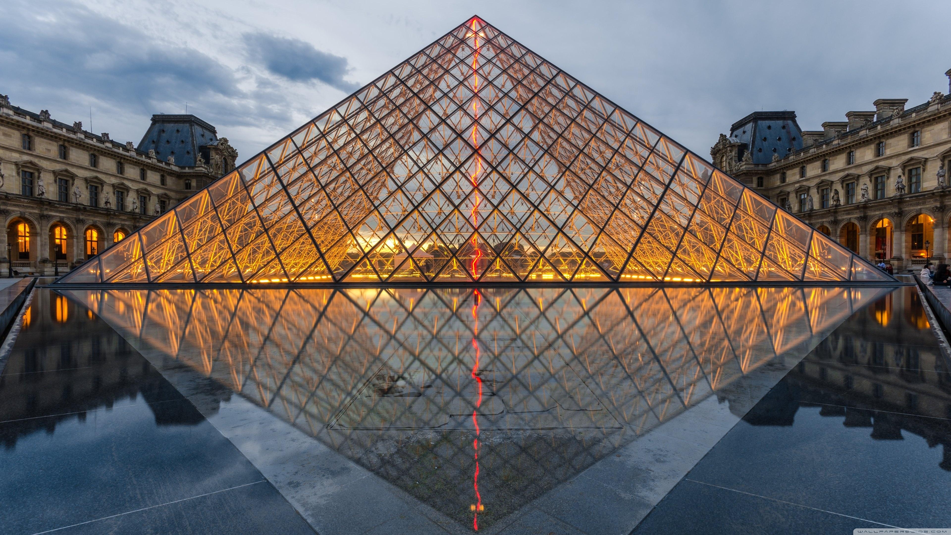 Louvre, Pyramide, Paris, Europa, Ultra HD, 3840x2160 4K Desktop