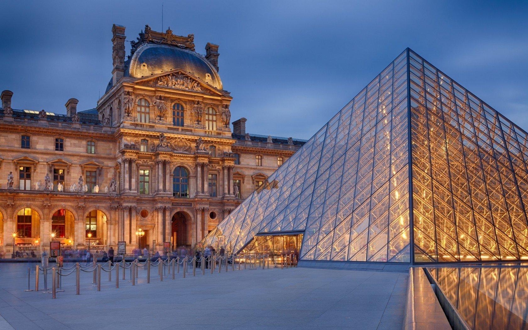 Louvre, Paris, Pyramide, HD, Bild, 1680x1050 HD Desktop