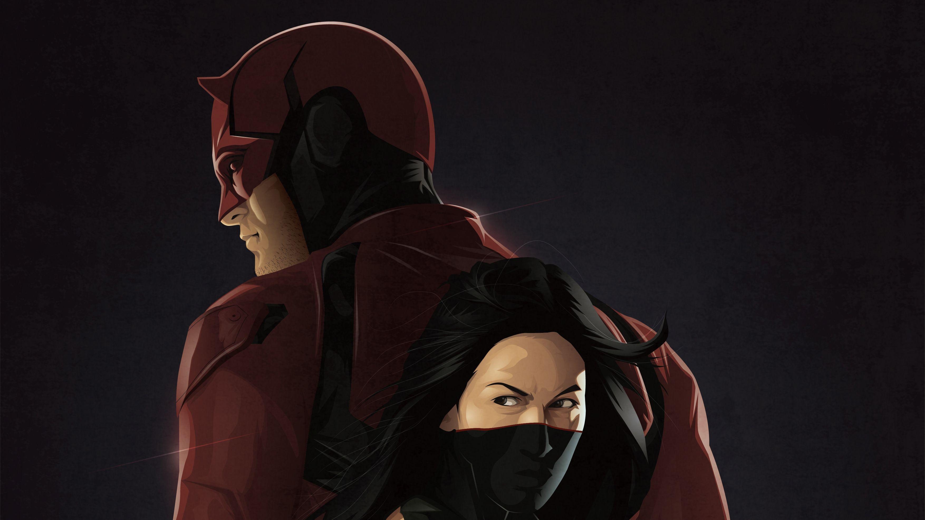 Elektra, Daredevil, Superhelden, 4K, Marvel, 3510x1980 HD Desktop