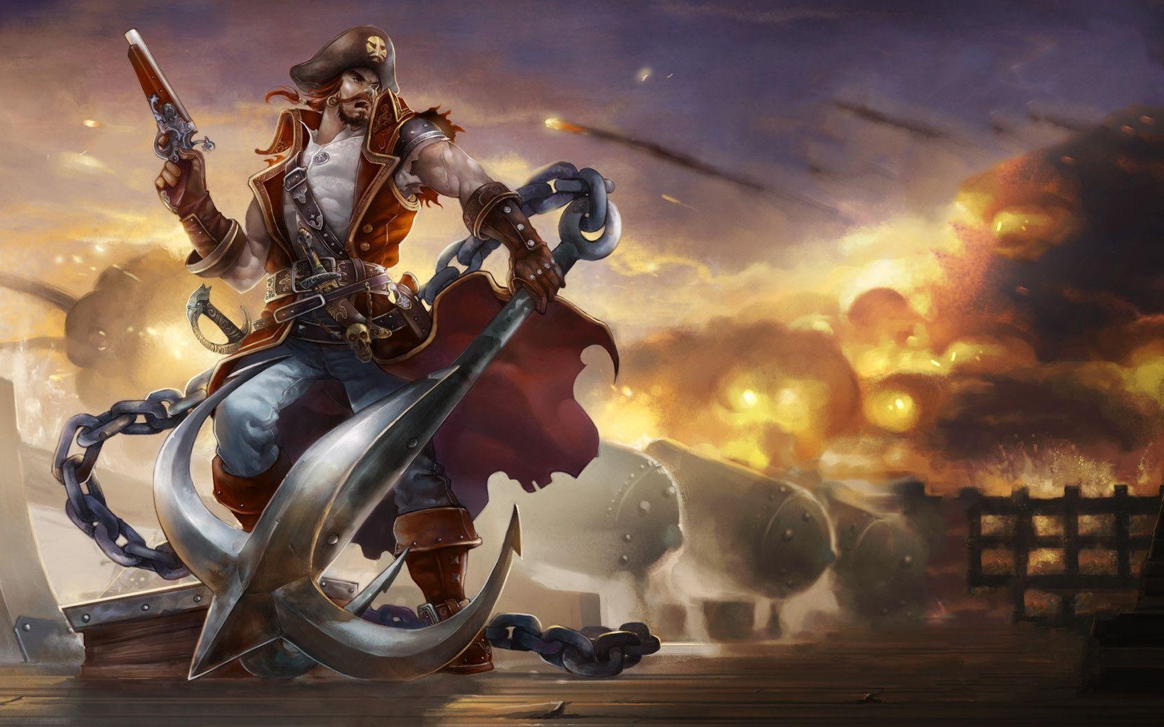 Gangplank, Legenden, Hintergrund, LoL, Abenteuer, 1680x1050 HD Desktop