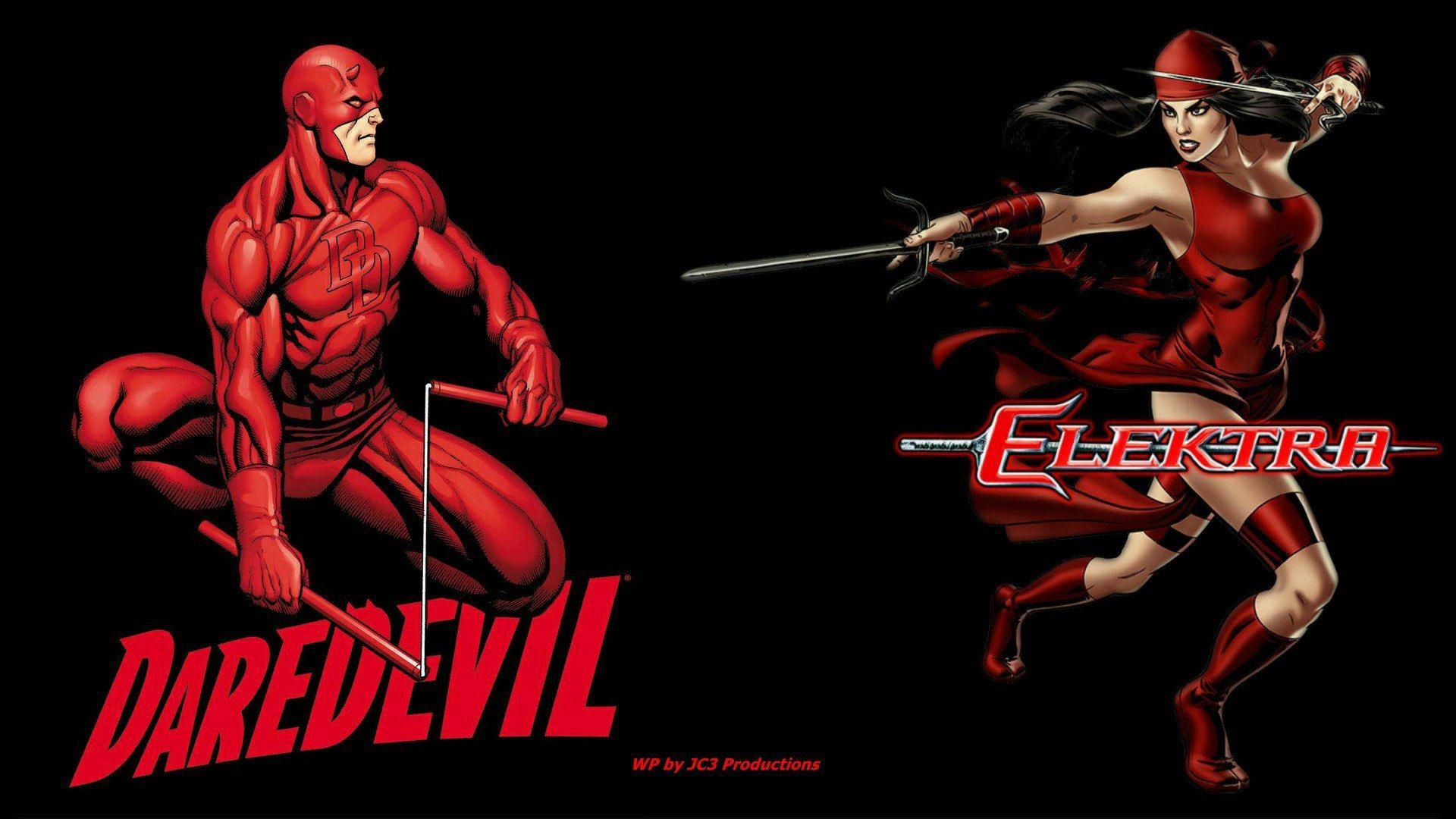 Elektra, Daredevil, Hintergrund, Zusammen, Marvel, 1920x1080 Full HD Desktop