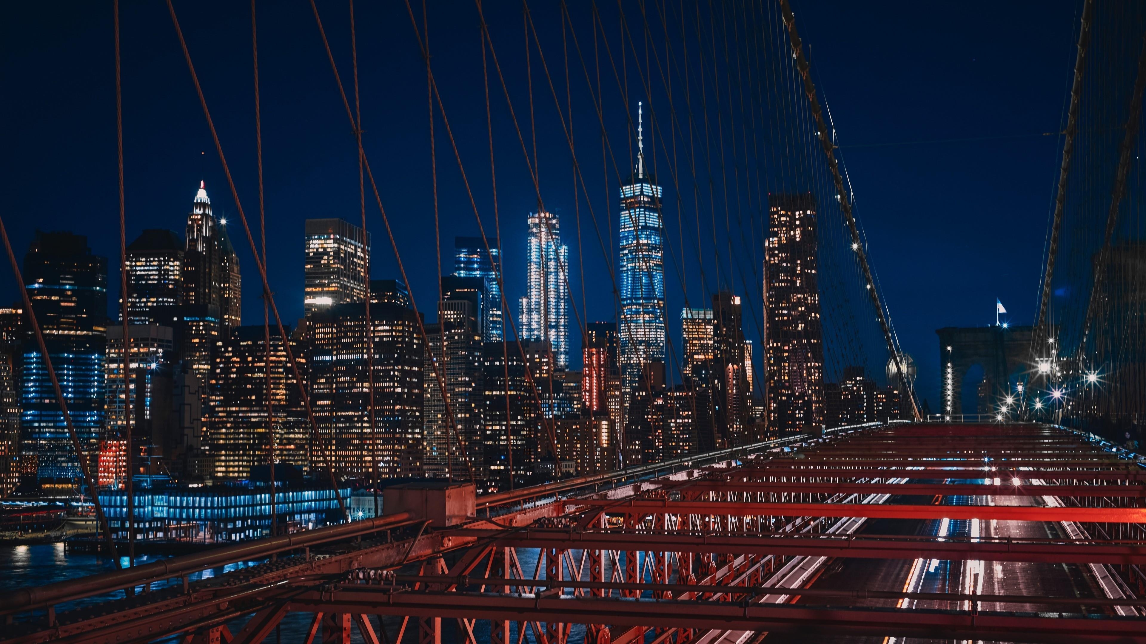 Brooklyn Bridge, Bildstudio, Tausende, New York, Brücken, 3840x2160 4K Desktop