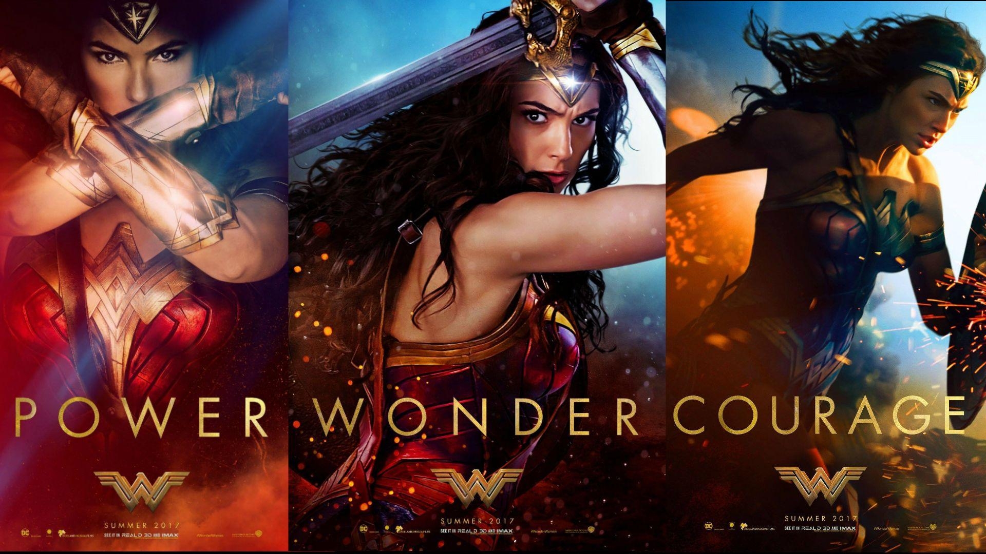 Wonder Woman, Filmposter, Gal Gadot, Superheldin, Kino, 1920x1080 Full HD Desktop