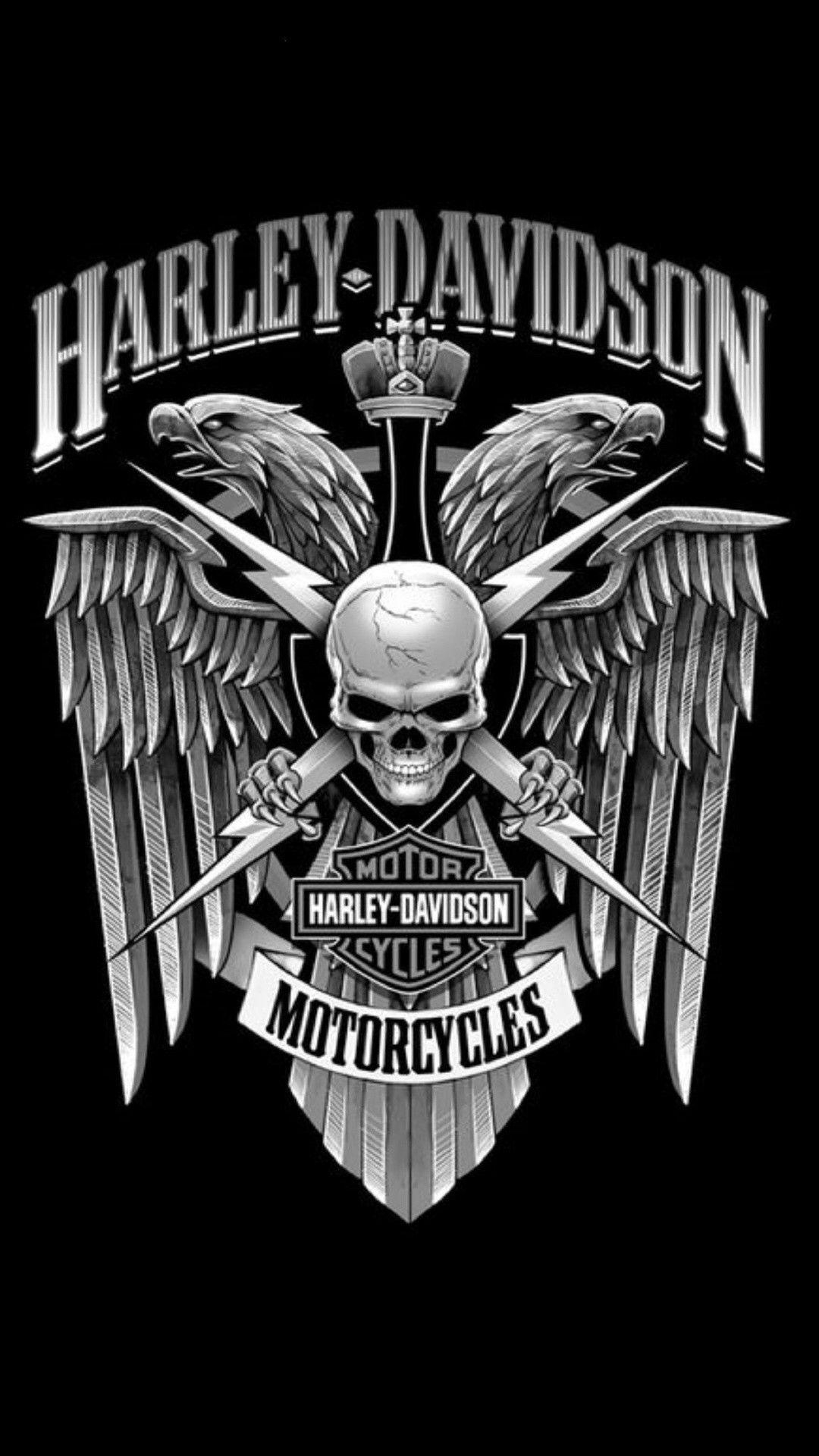 Harley-Davidson, Hintergrund, Motorräder, Logo, HD, 1080x1920 Full HD Handy