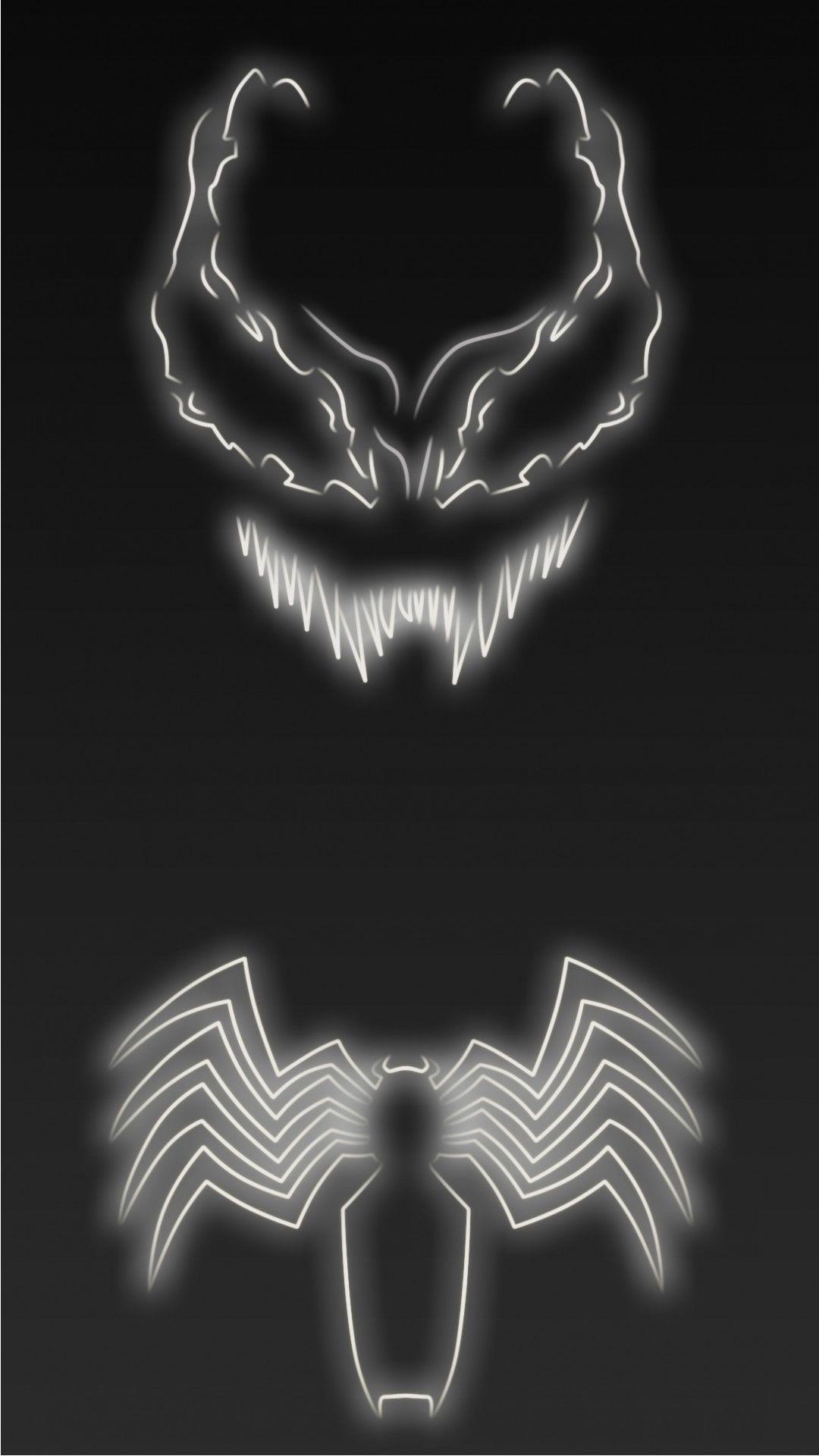 Venom, Neonlicht, 1080x1920, Marvel, Hintergrund, 1080x1920 Full HD Handy