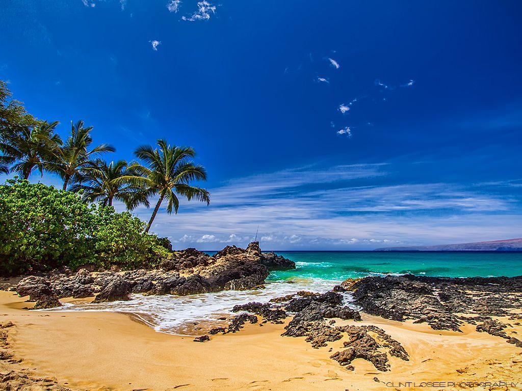 Maui, Hawaii, Makena, Geheimstrand, Pazifik, 1030x770 HD Desktop