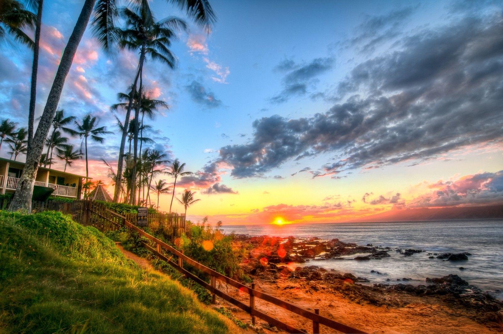 Maui, Hawaii, Sonnenuntergang, Sommer, Strand, 1600x1070 HD Desktop