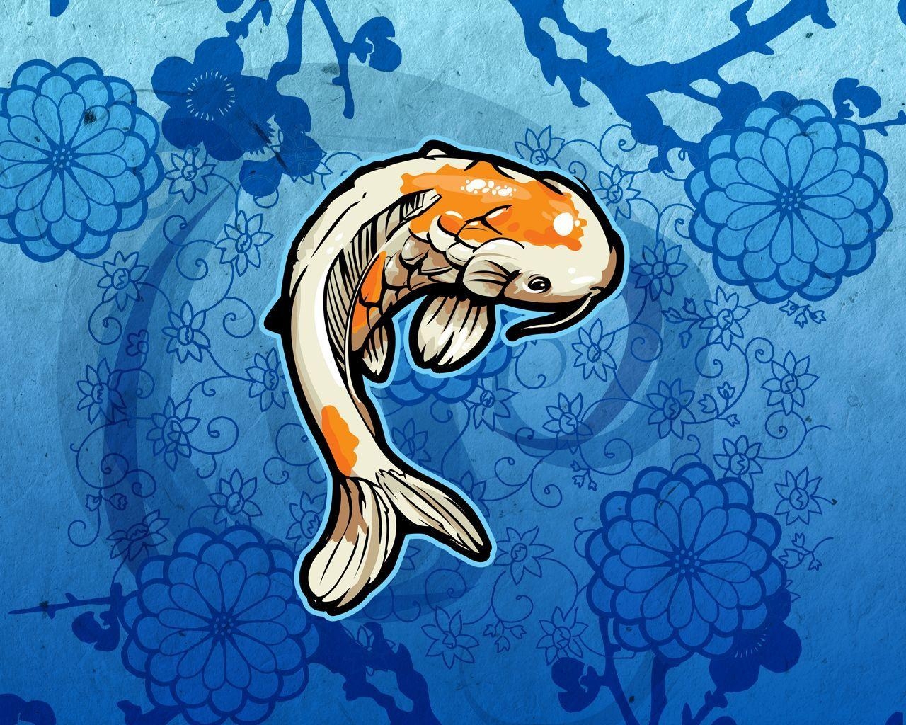 Koi, Fische, Wasserkunst, Teppich, Bild, 1280x1030 HD Desktop