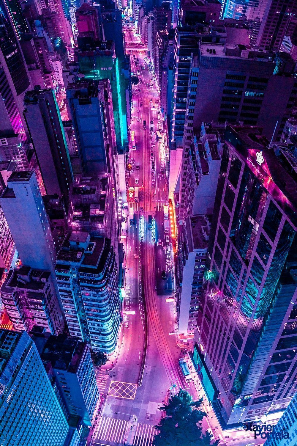 Xavier Portela, Cyberpunk, Neon, Vaporwave, Kunst, 1000x1500 HD Handy