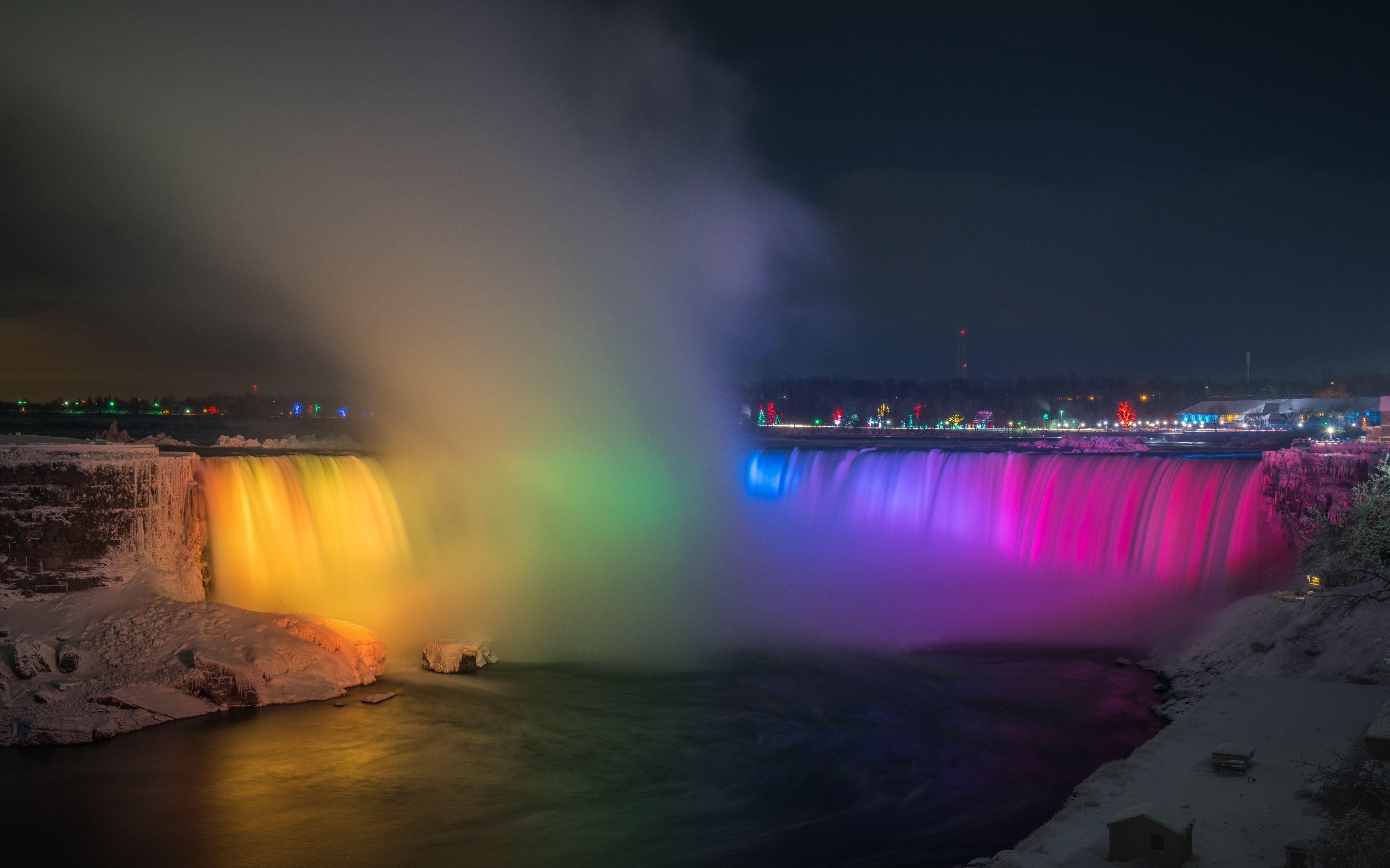 Download, Wallpaper, Regenbogen, Niagarafälle, Wasserfall, 5120x3200 4K Desktop