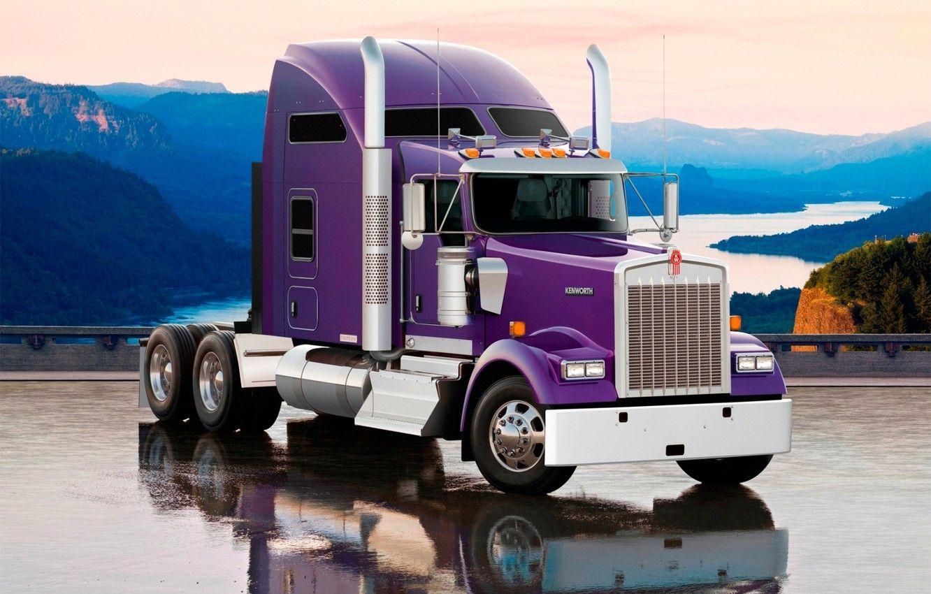 Kenworth, Himmel, Berge, Reflektion, Trucks, 1340x850 HD Desktop