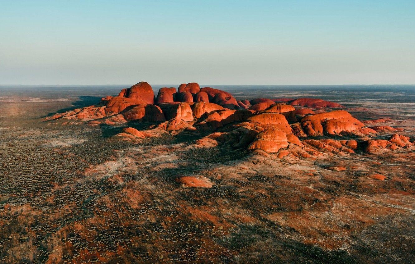 Uluru, Morgendämmerung, Australien, Kata Tjuta, Nationalpark, 1340x850 HD Desktop