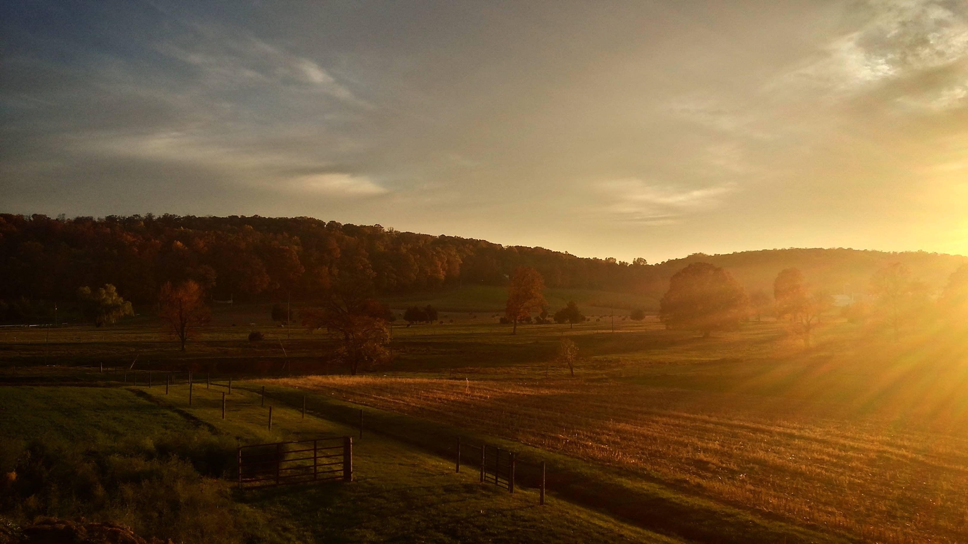 Lancaster County, Herbst, Sonnenuntergang, Landschaft, Pennsylvania, 3270x1840 HD Desktop