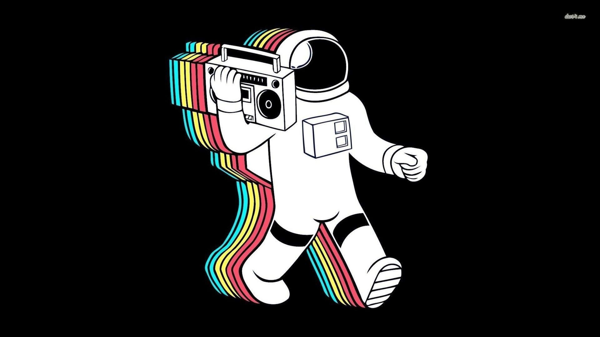 Astronaut, Boombox, Musik, 1920x1080, Hintergrund, 1920x1080 Full HD Desktop