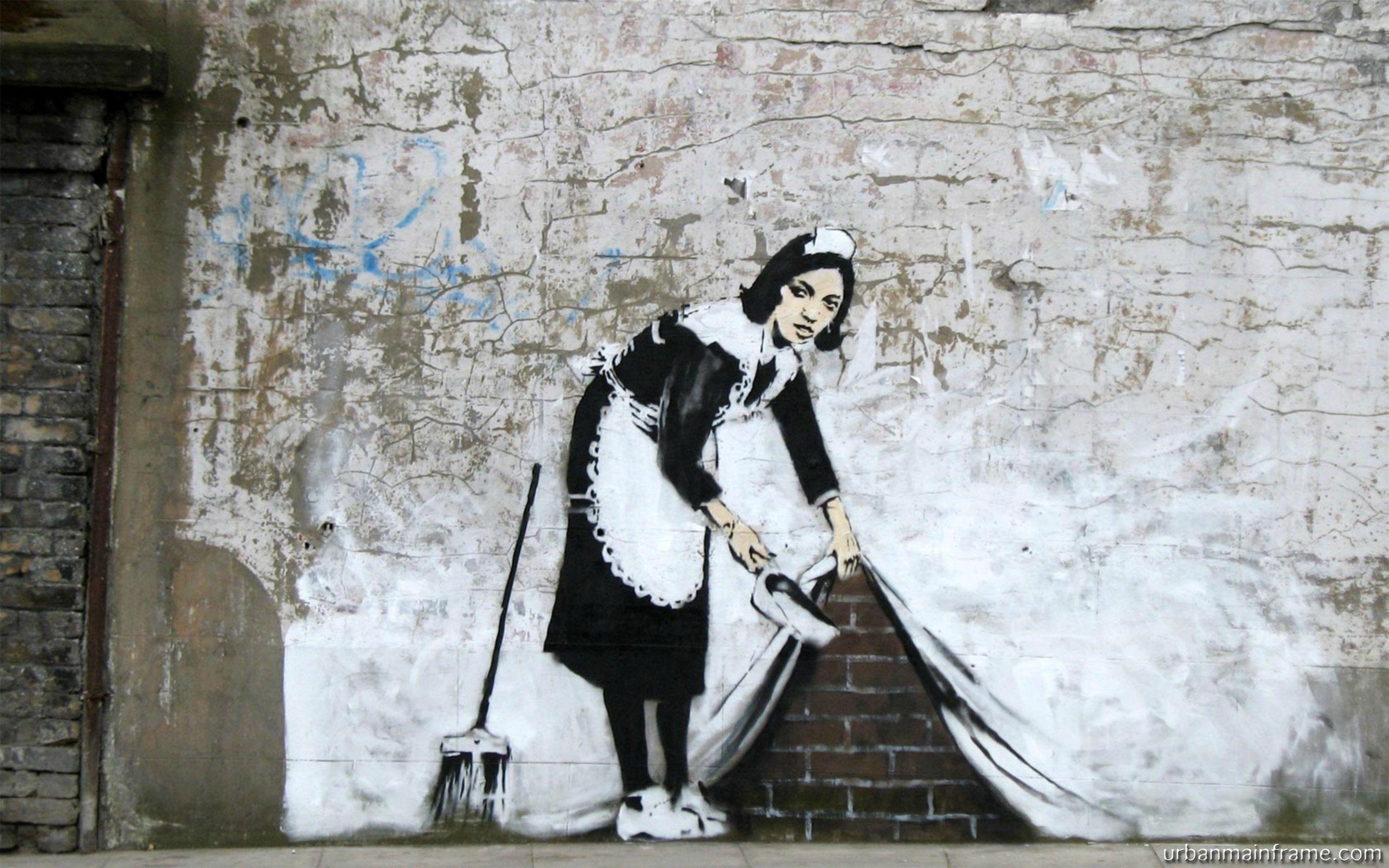 Banksy, Hintergrund, Kunst, Streetart, Urban, 2820x1760 HD Desktop